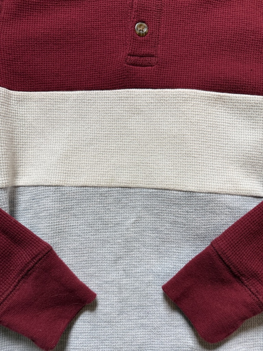 Size 8 boys Jumping Beans bundle of two colorblock waffle knit Henley shirts. - Picture 7 of 9